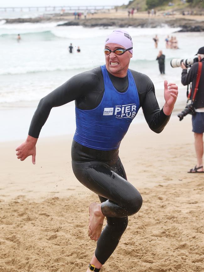 Seven-time winner Sam Sheppard earned a close second in the Superfish Lorne Pier to Pub in 2024. Picture: Alan Barber