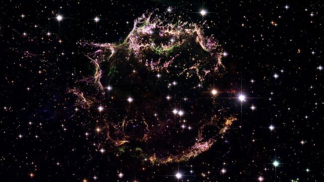 The Hubble Space Telescope captured this image of Cassiopeia A, a supernova explosion in the Milky Way.