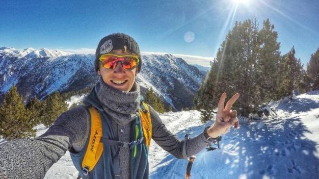 Australian cyclist Jack Haig skiing in Europe in the off-season. Picture: Supplied/Instagram