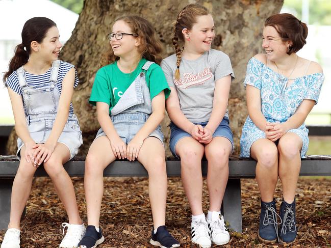 Young inventors (l to r) Claire Hinchliffe, 10, Hannah Sistrom, 11, Indiana Maguire, 10, and Caitlyn Whitbread, 13. Picture: Tim Hunter