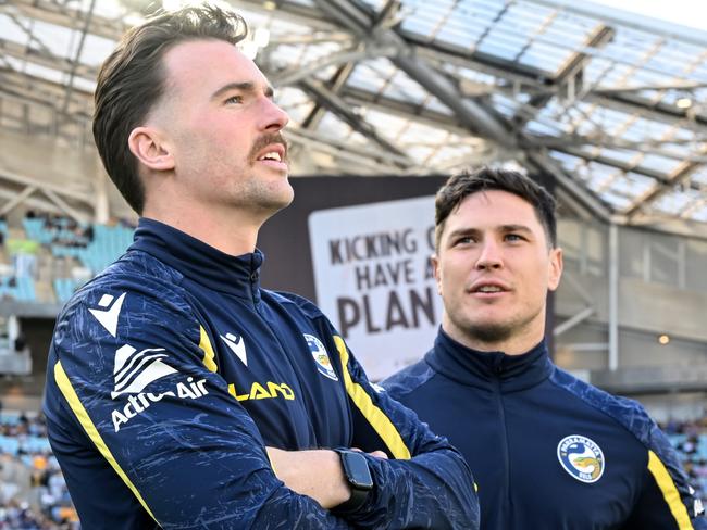 NRL 2022 Grand Final Penrith Panthers v Parramatta Eels - Clint Gutherson and Mitchell Moses. . Must Credit NRL Photos