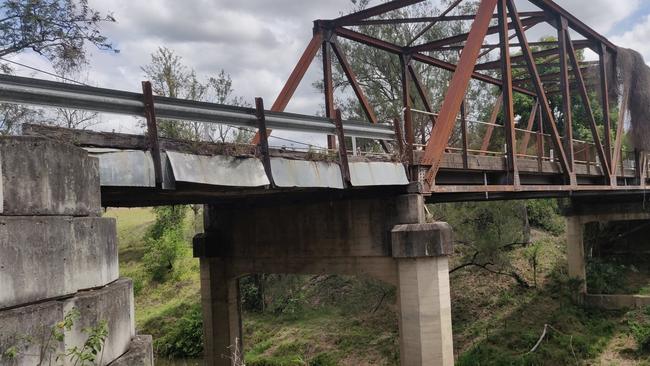 Montgomerys Bridge on Iron Pot Creek Road is too unsafe for traffic, and has been closed by Kyogle Council.