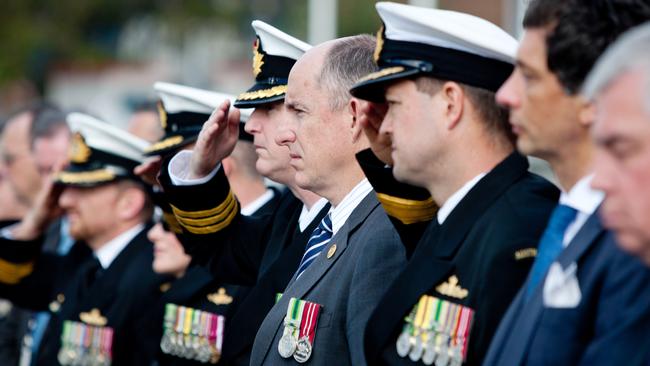 Stuart Robert pays his respects at the memorial service for HMAS Kuttabul. During the night of the 31 May-1 June 1942, HMAS Kuttabul was hit by a torpedo fired from a Japanese Midget Submarine. The Kuttabul broke in half and sank, taking 21 lives with it. The name HMAS Kuttabul was passed on to the Navy base at Potts Point, Garden Island, where the ill-fated ship was berthed.