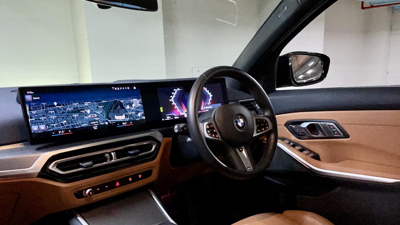 Two big screens dominate the 3 Series cabin.