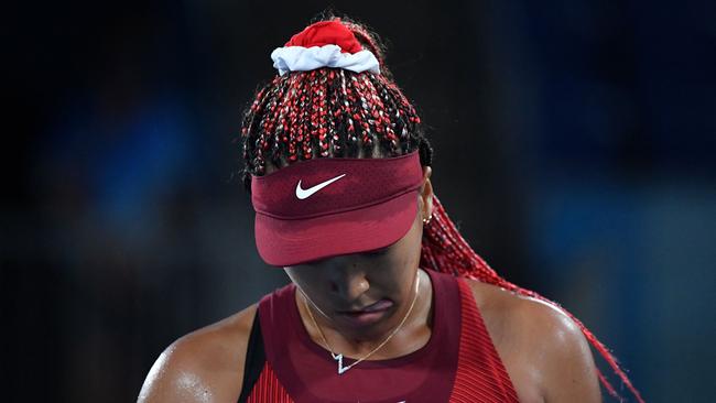 Naomi Osaka conceded her mental fitness wasn’t where it should’ve been going into the Olympics. Picture: AFP