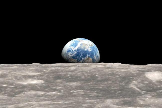 EARTHRISE: The picture that inspired humanity 50 years ago, a living planet seen from a dead one. Picture: Contributed