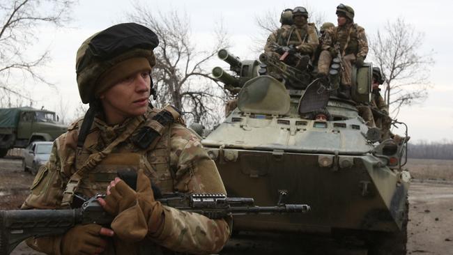 Ukrainian soldiers defend the Lugansk region. Picture: AFP