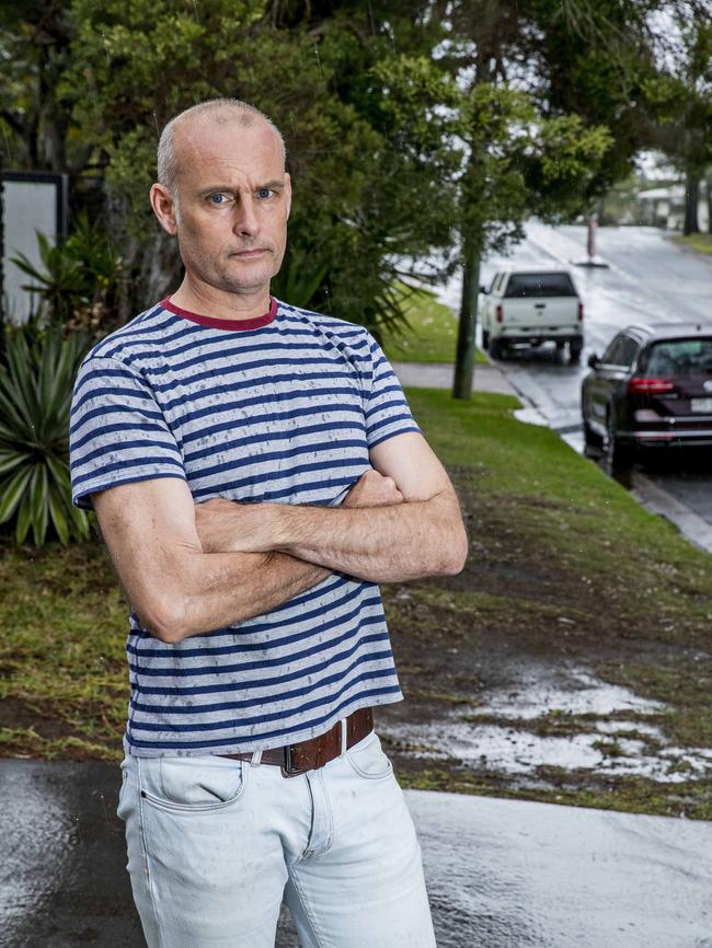 Scott Whiting is one of thousands of people fined for parking on the nature strip out the front of his home on the Gold Coast. The Southport man is refusing to pay the $100 fine and has written a letter to council. Picture Jerad Williams