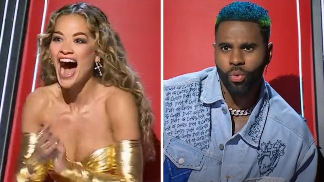 Rita Ora and Jason Derulo battled it out to be the chosen coaches of 'Overnight' - the Aussie boy band which stole the spotlight during The Voice premiere.