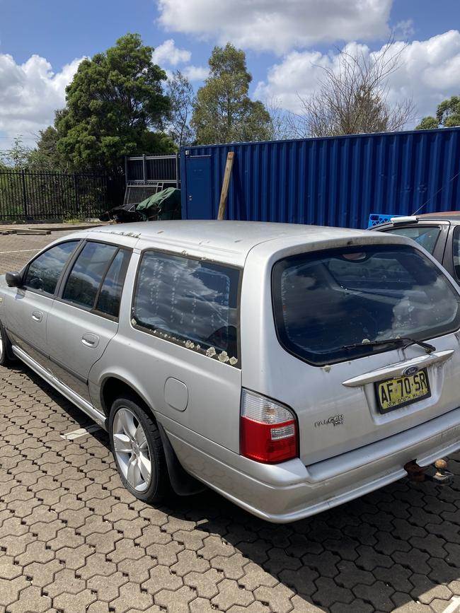 Rogerson’s car at a secret police holding yard this week.