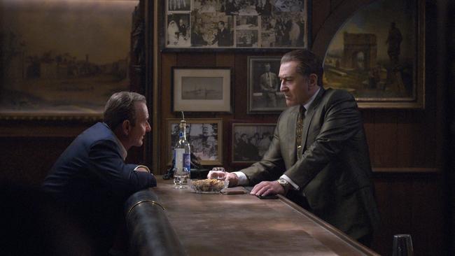 THE IRISHMAN (2019)Joe Pesci (Russell Bufalino) , Robert De Niro (Frank Sheeran)Robert De Niro and Joe Pesci in a scene from Martin Scorsese's new movie for Netflix, The Irishman.