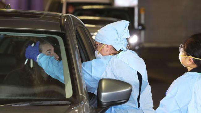 Coronavirus testing taking place at Westfield Fountain Gate shopping centre. Picture: David Crosling