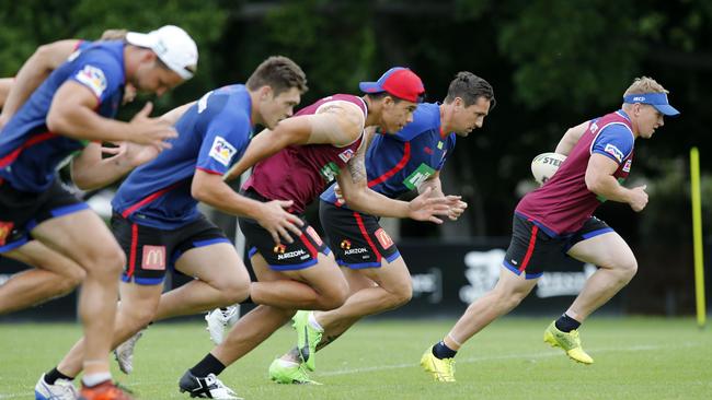 Knights players are put through their paces during pre-season training.