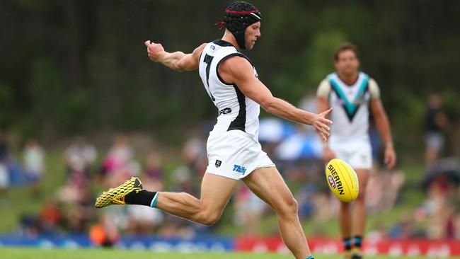 Brad Ebert in action against Brisbane at the Moreton Bay Sports Complex. Picture: Chris Hyde/AFL Photos