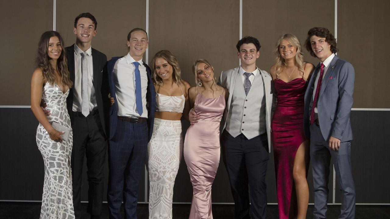 Cabra Dominican College senior students celebrate their school formal at Adelaide Oval on Friday, March 12, 2021. Picture: Emma Brasier