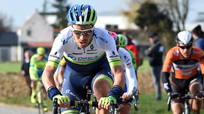 Orica-GreenEDGE rider, Mitchell Docker, 29 in the 2015 E3 Harelbeke, Belgium. Docker will ride in the 2016 Mitchelton Bay Cycling Classic in support of Caleb Ewan.