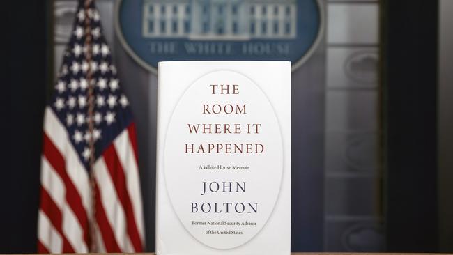 A copy of "The Room Where It Happened," by former national security adviser John Bolton, is photographed at the White House. Picture: Alex Brandon/AP