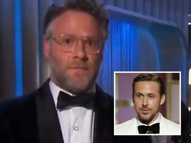 Seth Rogen's crude Ryan Gosling joke was censored during the Golden Globes broadcast.