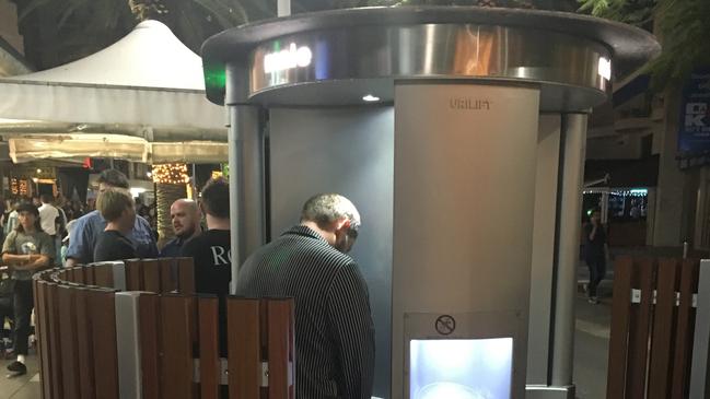 The pop-up urinal and toilet on Orchid Avenue, Surfers Paradise.