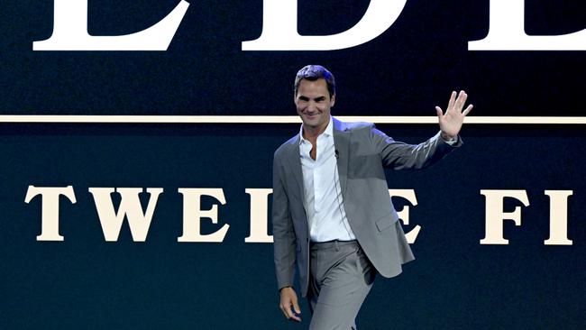 Roger Federer attends the Amazon premiere of the documentary. Photo by Slaven Vlasic/Getty Images)