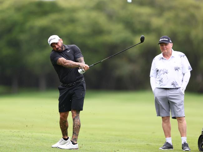 Broncos star Adam Reynoldsduring the Pro-am prior to the BMW Australian PGA Championship. Picture: Getty Images