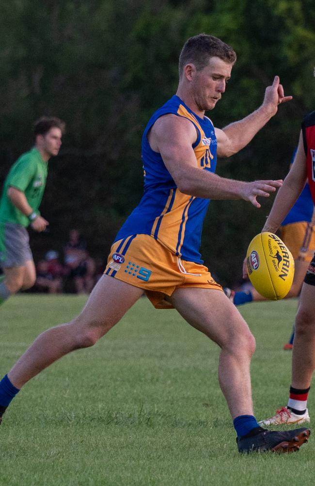 Wanderers midfielder Jaxon East in action during the NTFL season. Picture: NTFL Media