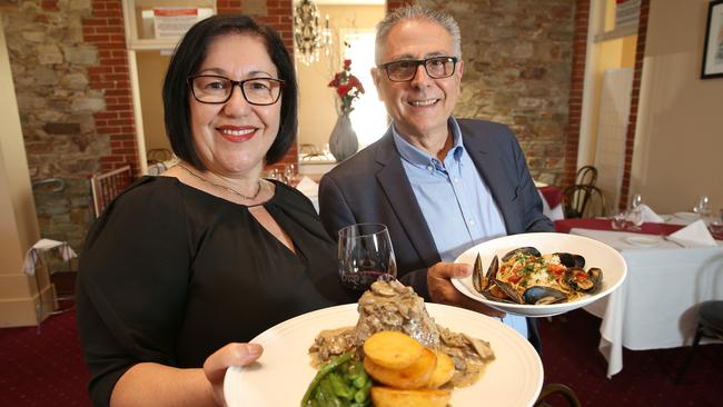 Teresa and Enzo Fazzari at Enzo's Ristorante in 2017 Picture: Stephen Laffer