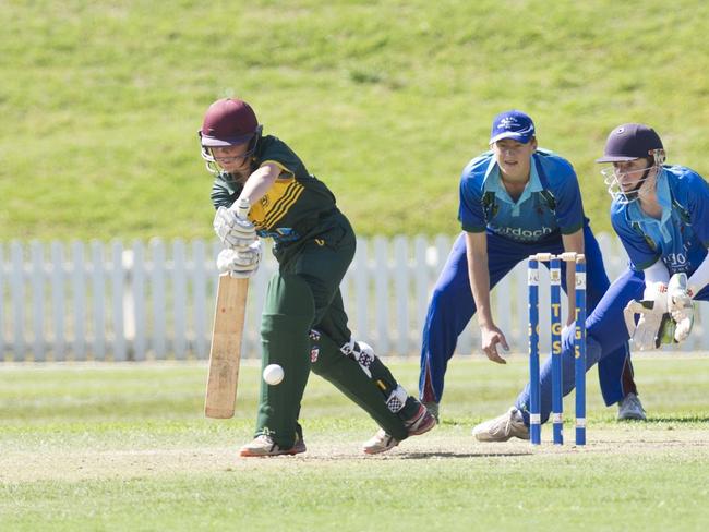 Batting for Wynnum Manly, Hayden Brough and Darling Downs wicket keeper Mathew Nunn. DDSWCA vs Wynnum Manly. Lord Taverner's cricket competition. Sunday, 7th Oct, 2018.