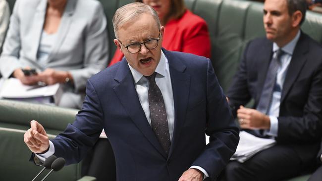 Prime Minister Anthony Albanese during Question Time on Thursday. Picture: NCA NewsWire / Martin Ollman