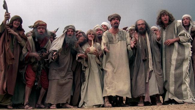 Michael Palin, John Cleese and Eric Idle in a scene from the movie Life of Brian. Picture: Sony Pictures.