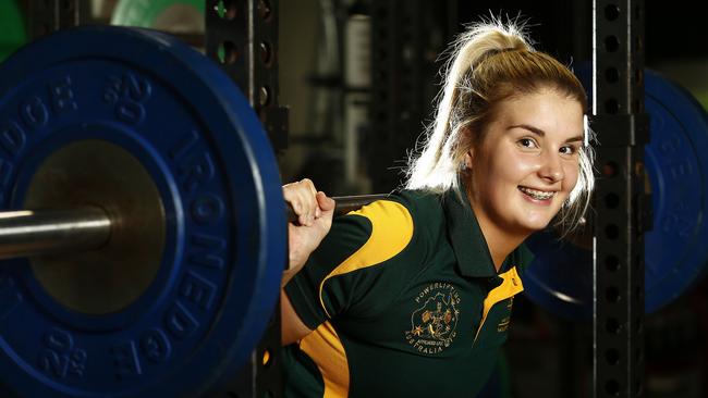 Castle Hill power lifter Neave Muller won four silver medals for Australia at the 2017 Oceania Pacific Powerlifting Championships. Pictures: John Appleyad