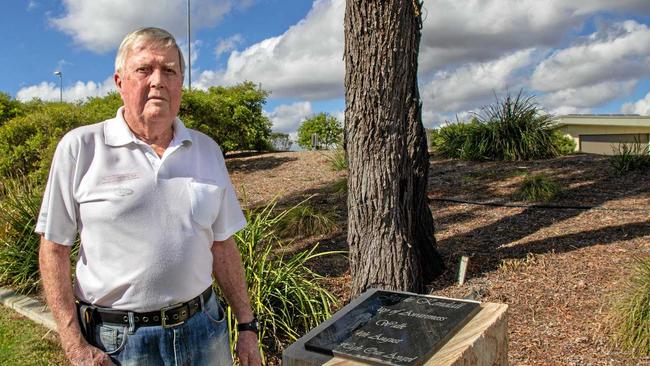 PAIN: Jayde Kendall&#39;s grandfather Denis Morrissey at her memorial. Picture: Dominic Elsome