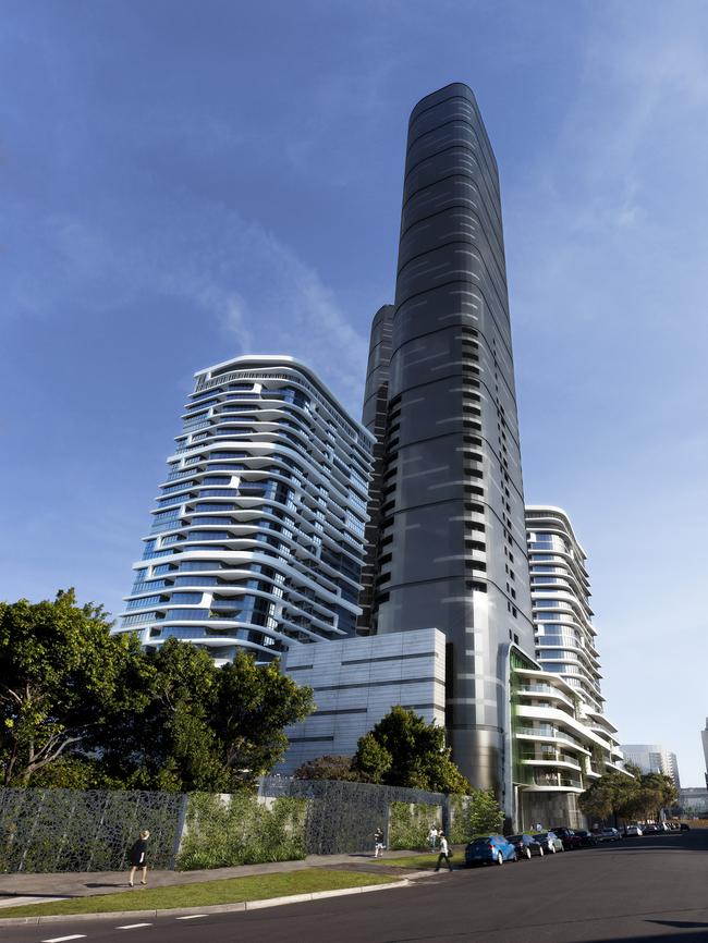 Proposed four tower development by Salvo at Johnson Street South Melbourne in Fishermans Bend precinct