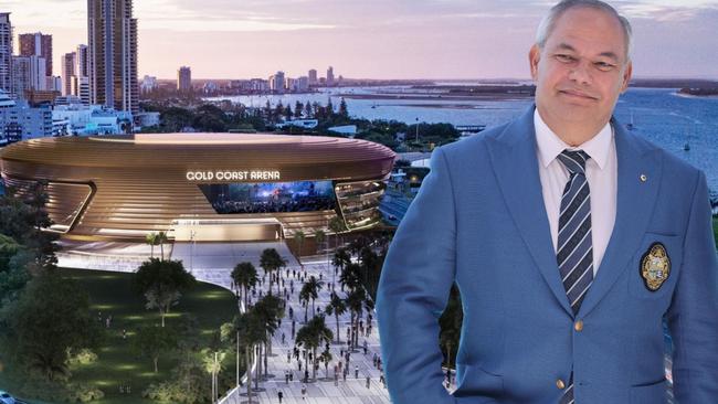 Artist impression of the proposed Gold Coast Arena boutique stadium at Carey Park, Southport. Picture: Supplied by Gold Coast City Council