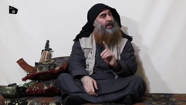 Abu Bakr al-Baghdadi last known appearance in April. Picture: AFP