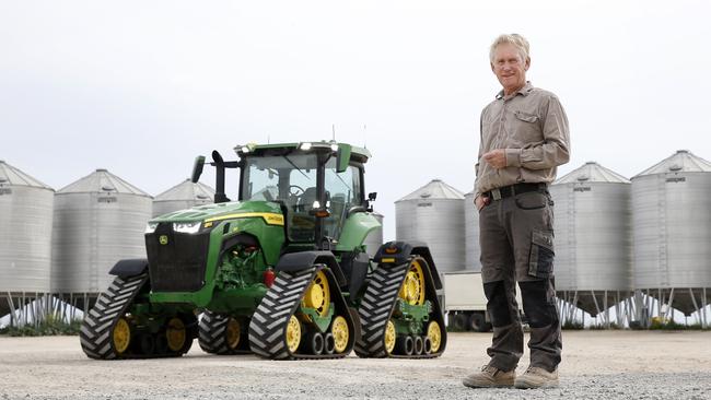 Geoff Rethus with his new John Deere 8RX tractor. Picture: Yuri Kouzmin