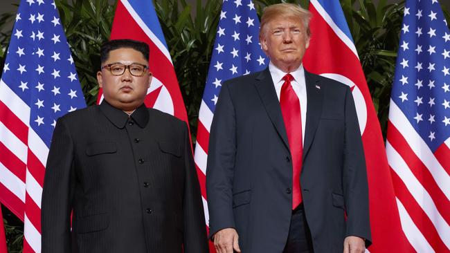 Donald Trump gifts Kim Jong-un with Elton John ‘Rocket Man’ CD. Picture: AP