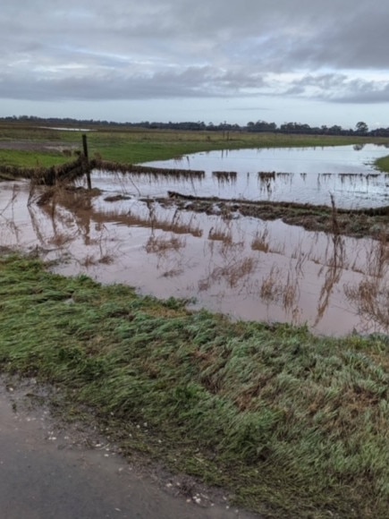 Farms remain flooded at Heyfield. Picture: BlazeAid