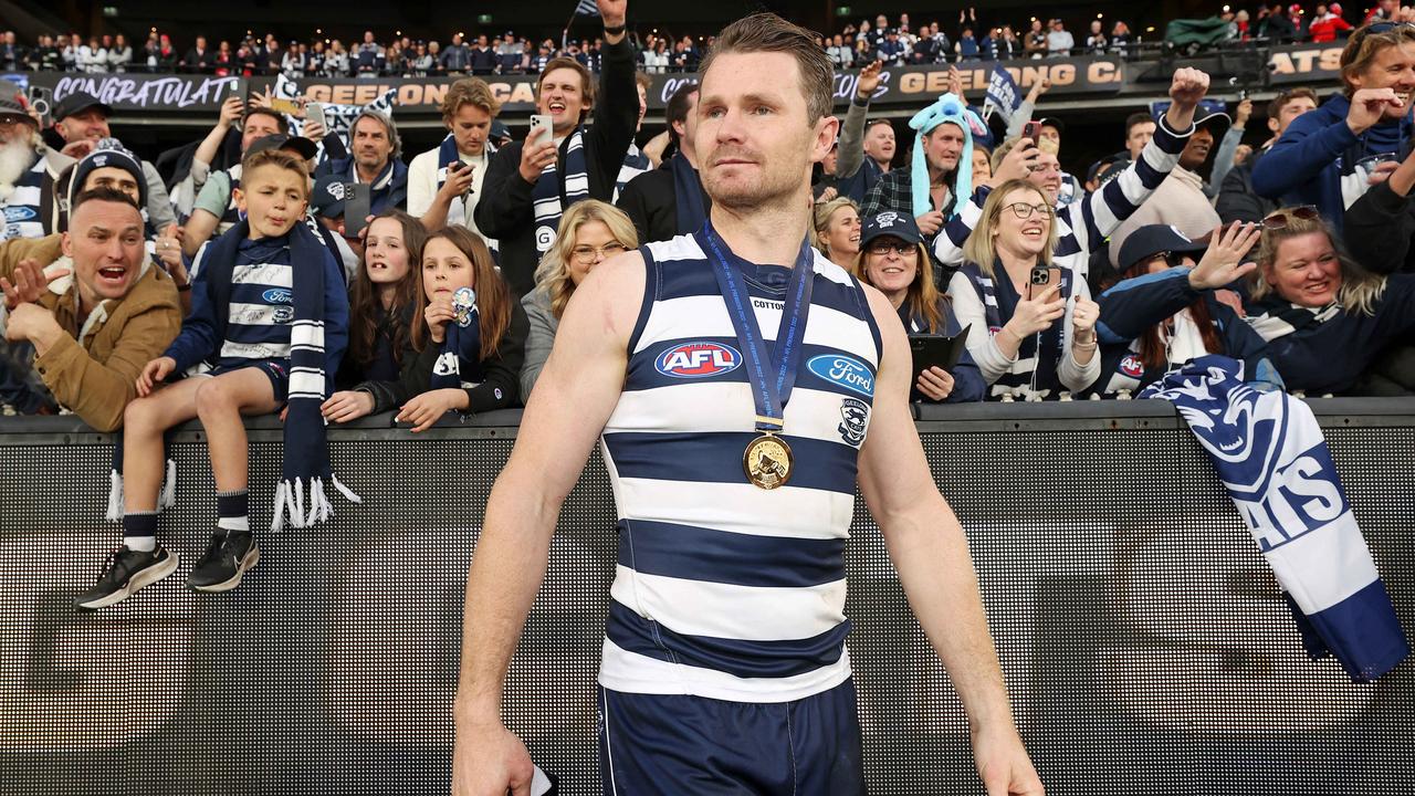 Patrick Dangerfield has every reason to celebrate. Picture: Mark Stewart