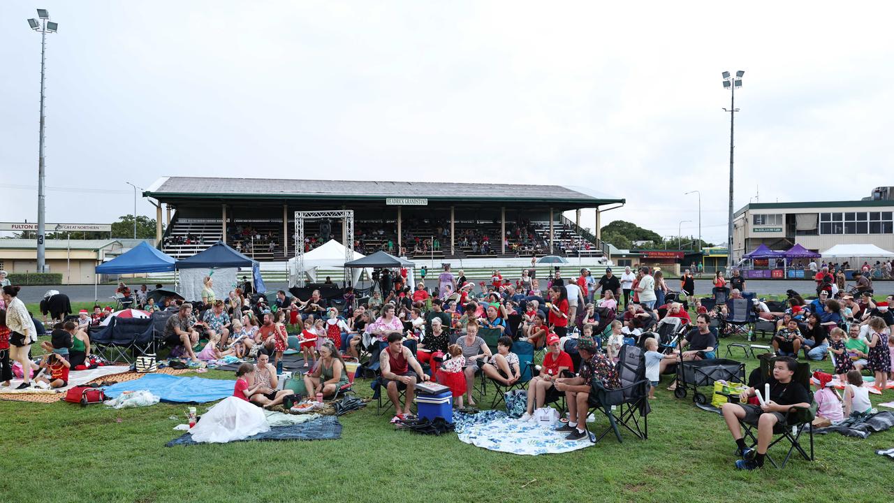 The rainy weather kept the crowds small at this year's Cairns Churches Joy to the World Community Carols, held at the Cairns Showgrounds. Picture: Brendan Radke