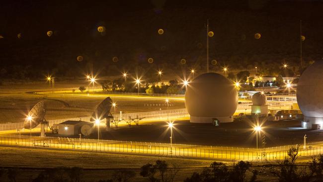 Joint Defence Facility Pine Gap intelligence facility at night. Picture: Supplied