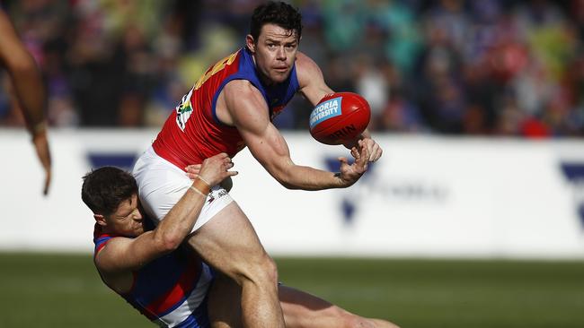 Lachie Neale is struggling with a back injury. Picture: Getty Images