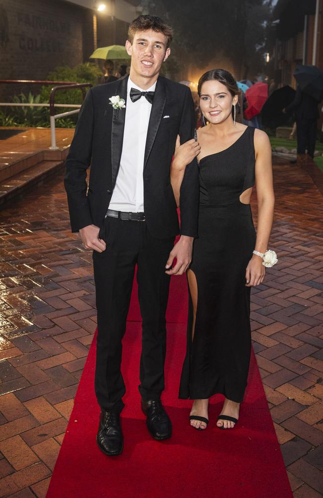 Jordi Groom partners Lizzie McCollum at Fairholme College formal, Wednesday, March 27, 2024. Picture: Kevin Farmer