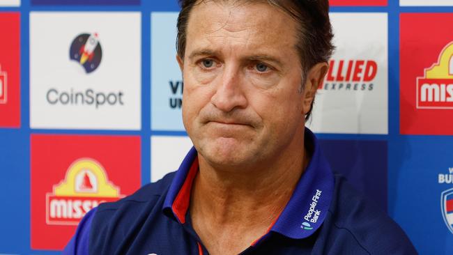 Luke Beveridge has explained Jack Macrae’s absence. Picture: Dylan Burns/AFL Photos via Getty Images