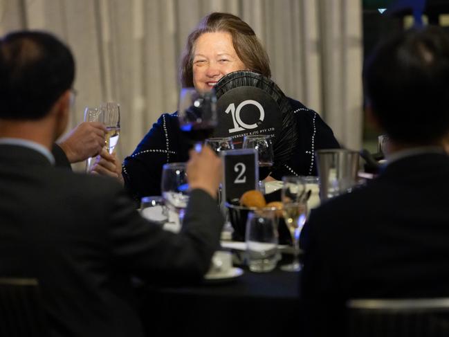 Hancock Prospecting, from a 10th anniversary celebration of the Roy Hill mine last night in Perth. Gina Rinehart.