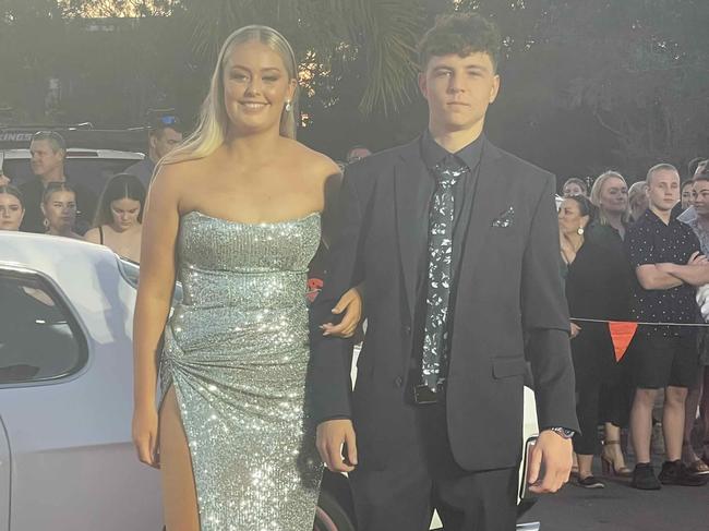 Students on the red carpet of the 2023 Xavier College School Formal at the Hervey Bay Boat Club