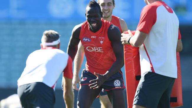 Aliir Aliir at Sydney training.