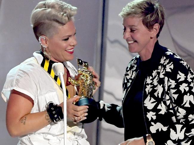 Pink and Ellen DeGeneres.