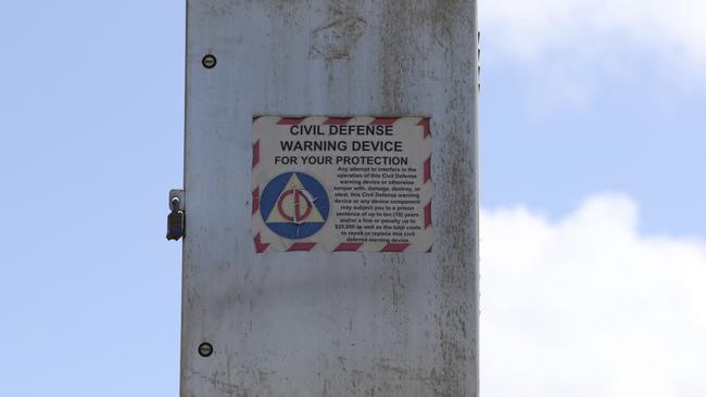 A Hawaii Civil Defense Warning Device sounds an alert siren during natural disasters. Picture: Caleb Jones/AP