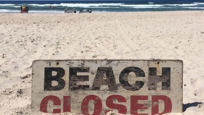 Lighthouse Beach in Ballina remains closed after a 17-year-old boy was attacked by a shark. Picture: Jason O'Brien